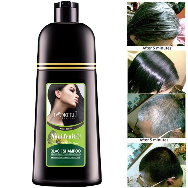 021-Mokeru Organic Natural Hair Color Dye Shampoo 500ml Bottle