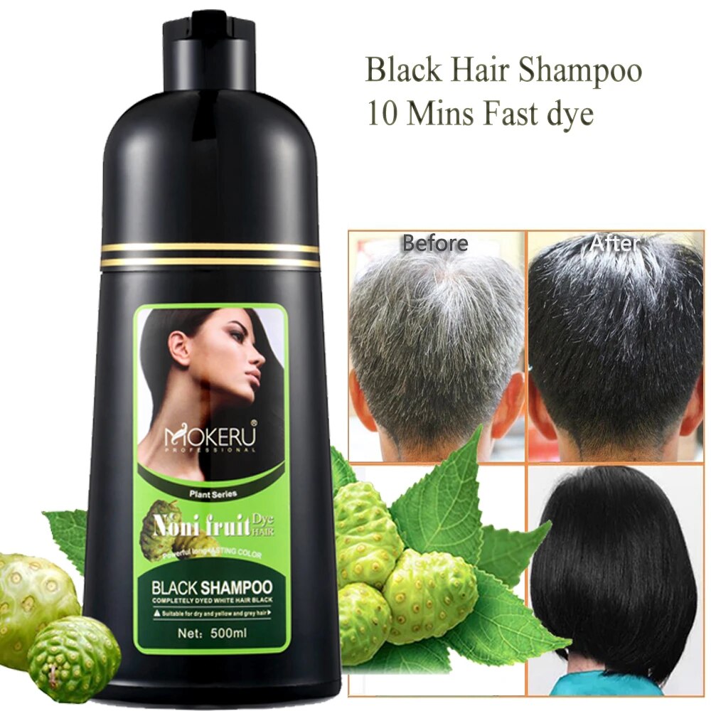 021-Mokeru Organic Natural Hair Color Dye Shampoo 500ml Bottle