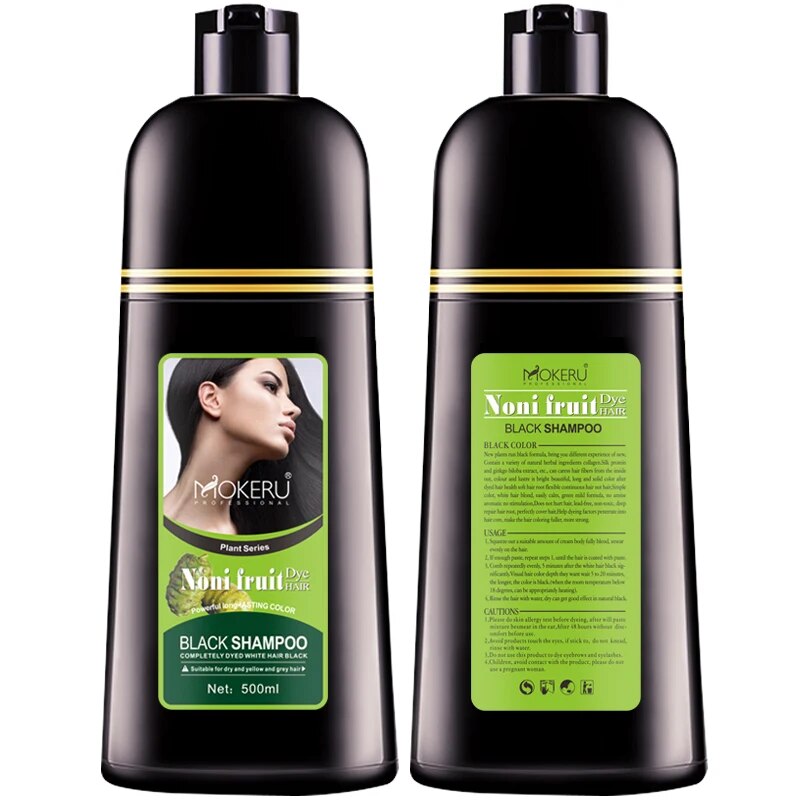 021-Mokeru Organic Natural Hair Color Dye Shampoo 500ml Bottle