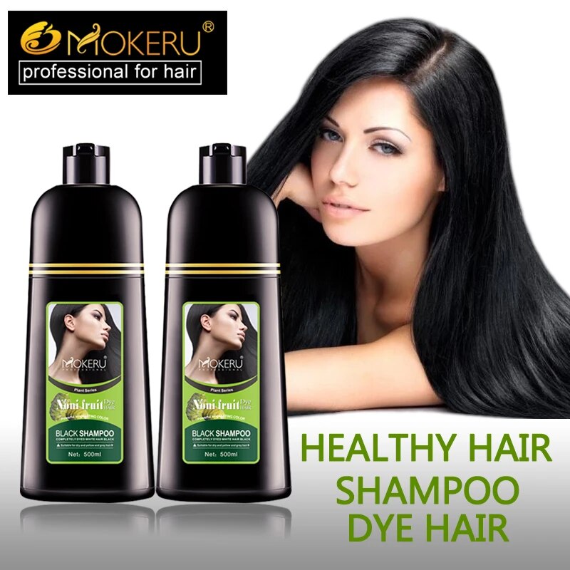 021-Mokeru Organic Natural Hair Color Dye Shampoo 500ml Bottle