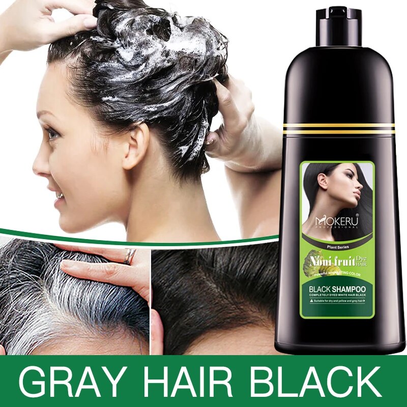 021-Mokeru Organic Natural Hair Color Dye Shampoo 500ml Bottle