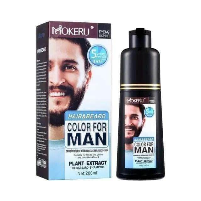 022-Natural Long Lasting 200ml Permanent Hair & Beard Dye Shampoo For Men